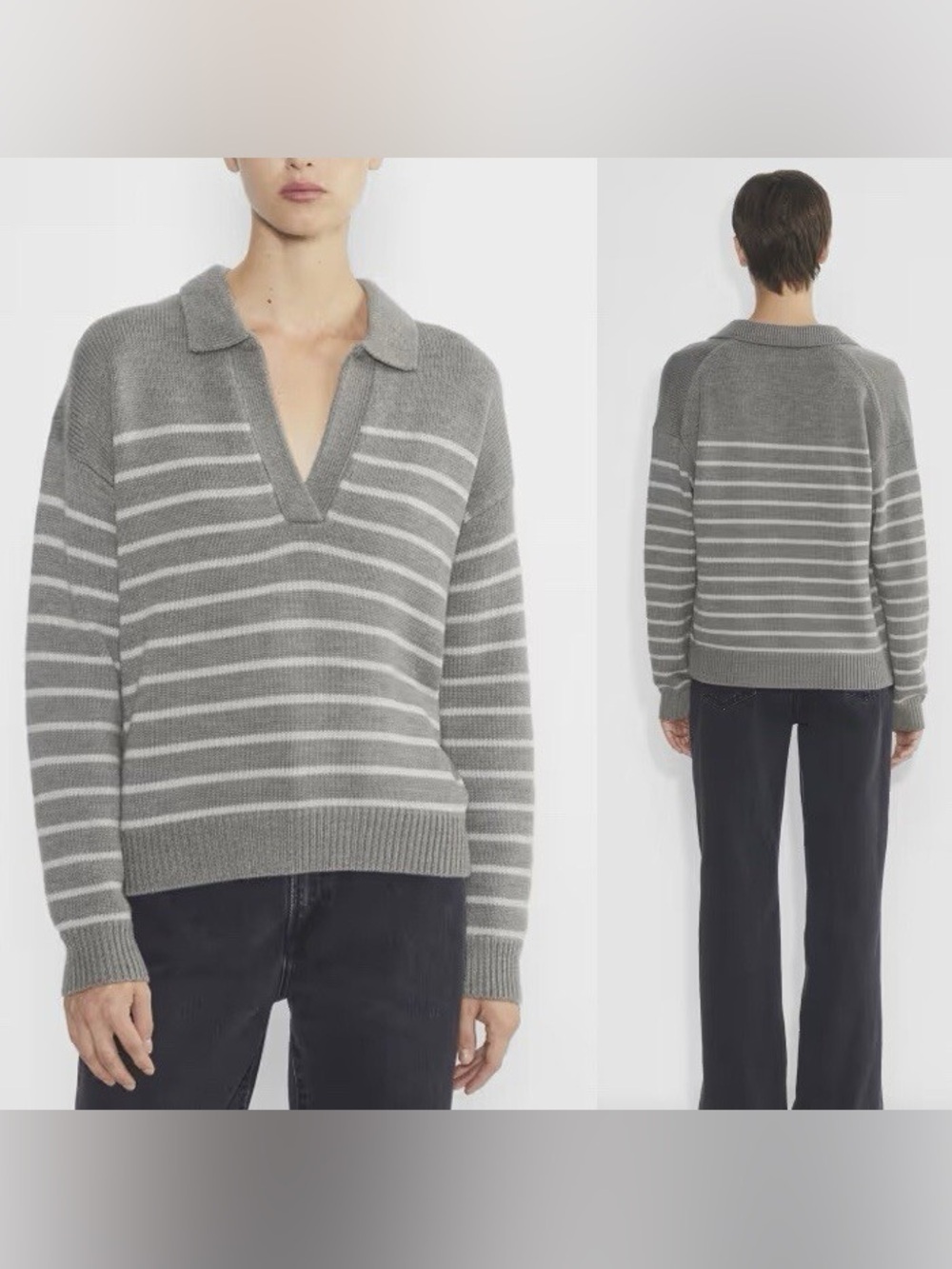 Aritzia Wilfred Grey Neck Polo Sweater NWOT Size XS